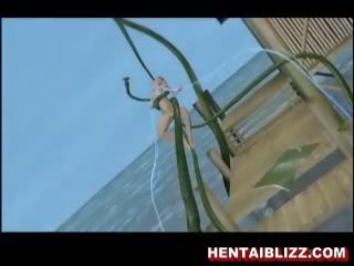 3d animated hentaý köçe gyz gets fucked by huge tentac