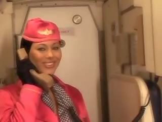 Superb udara hostess menghisap pilots besar ahli