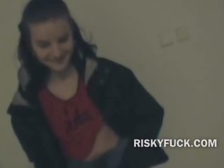 Sex clip show in public is risky and very sensational as this brunette is wet for putz already
