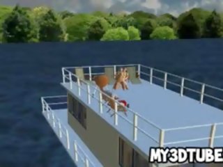 Foxy 3d multene blondīne medus izpaužas fucked par a laiva
